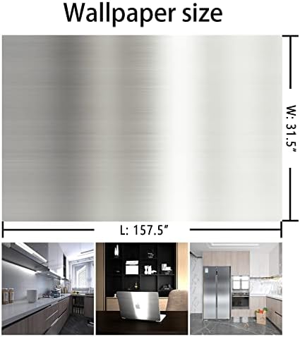 Stainless Steel Contact Paper Metallic Wallpaper Peel Stick Countertops - Image 7