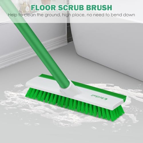 SetSail Floor Scrub Brush with 51-Inch Long Adjustable Handle Brush, Green - Image 6