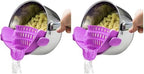 Kitchen Gizmo Snap N Strain Pot and Pasta Strainer - Strainers and Colanders - Adjustable Silicone Clip On Strainer for Pots, Pans, and Bowls - Kitchen Colander - Purple (Pack of 2) by KitchenGizmo