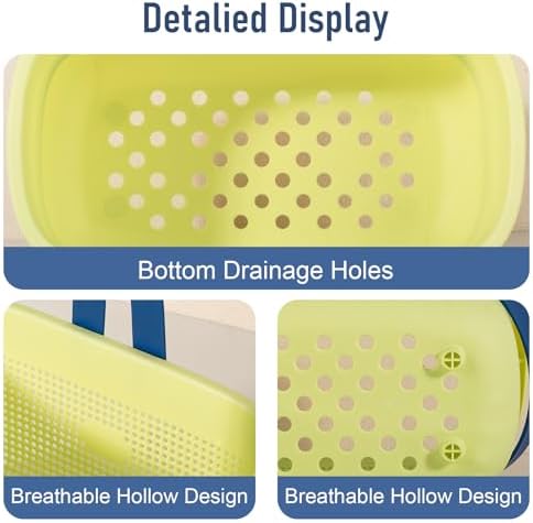 Portable Shower Caddy Basket with Handles Plastic Storage Basket ‌Yellow - Image 4