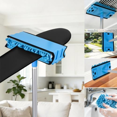 Ceiling Fan Cleaner Duster, 6Ft/72in Extension Aluminum Pole, Blue by HEOATH