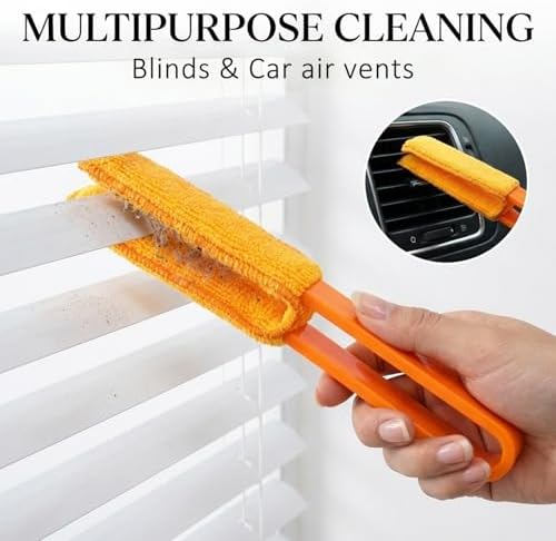 4 Pack Microfiber Blinds Duster, 4 Removable and Washable Sleeves, Cleaner for Window Blinds, Air Conditioner Vents, Fans, Car Vents - Image 2