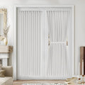 Vatge 50% Sunlight Blocking French Door Curtains - Rod Pocket Curtain Panel for Door Decoration, No Drill Rodless Blackout Drape, 1 Panel, W54 x L72, Greyish White by Vatge