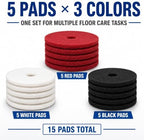22 Inch Floor Pad Variety Pack, White Red Black, 15 Count - Image 5