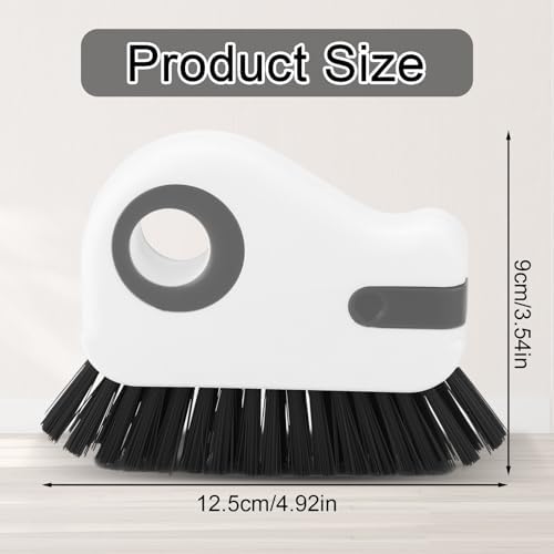 PEUTIER 2pcs Crevice Cleaning Brush, Hard Bristle Window Track Cleaning Tools 2 in 1 Cleaner Scrub Brush Grip Brush Cleaner with Hidden Scraper for Sliding Door Sill Shutter Vents Household - Image 2
