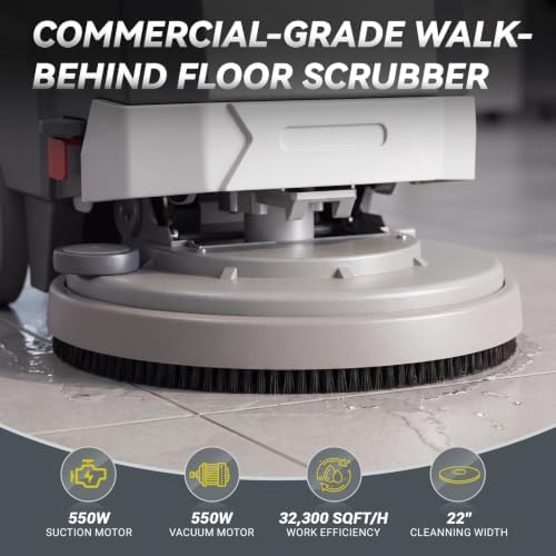 Walk-Behind Commercial Floor Scrubber Machine 22" - Image 4