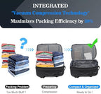 POSO Vacuum Backpack Travel, 60L Expandable Vacuum Seal Backpack with Pump & Laptop Compartment (Fits 17") - Image 2
