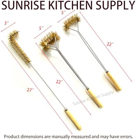 SUNRISE Fryer Brush with Long Handle (Brass, L, Single, and Double Brush) - Image 6