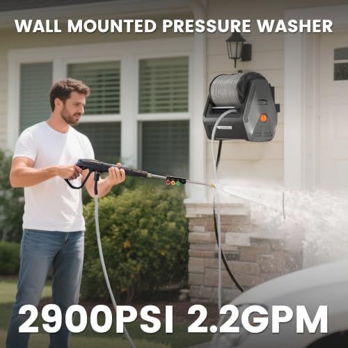 Giraffe Tools Retractable Wall Mounted Pressure Washer Plus with 100FT Hose - Image 2