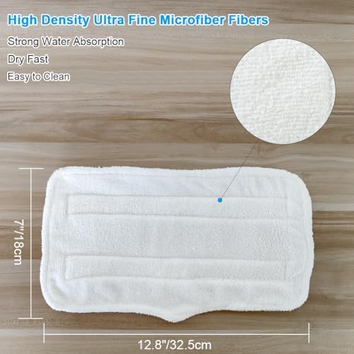 Fushing 7Pcs Steam Mop Pads, Washable Microfiber Cleaning Steamer Replacement Pads for Shark Steam & Spray Mop S3101 S3251 SK460 SK410 S3101n2 S3250 SK435CO SK140 SK141,White - Image 2