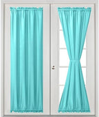 Hiasan French Door Curtains Privacy, Aqua, 24W x 72L, 1 Panel - Image 2