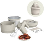 bella 3.5 Qt Hand & Stand Mixer, 2 in 1 Electric Mixer with Bowl, Oatmilk by bella