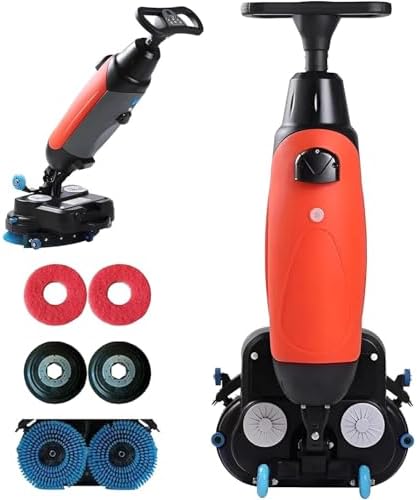 "17" Commercial Floor Scrubber Buffer Polisher Machine, Dual Brushes & Pads/Drivers, 13000 sqft/h, for Wood, Ceramic Tiles, Terrazzo, PVC, Marble Floors by Unknown