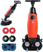 "17" Commercial Floor Scrubber Buffer Polisher Machine, Dual Brushes & Pads/Drivers, 13000 sqft/h, for Wood, Ceramic Tiles, Terrazzo, PVC, Marble Floors by Unknown