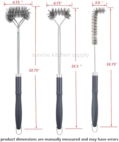 SUNRISE Fryer Brush with Long Handle (Stainless Steel with Plastic Handle, L, Single, and Double Brush) - Image 4