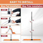 48" Commercial Dust Mop, Heavy Duty Floor Duster with 60" Long Handle - Image 6