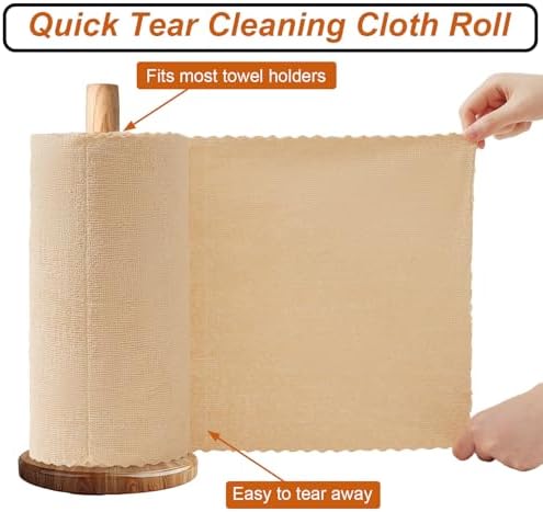 80 Pack Microfiber Cleaning Cloth Roll,Lint Free Rags & Tear Away Reusable Towels Washable Scratch,Ultra Absorbent Dish Rags(12" x 12") for Car Kitchen Home Garage-Apricot Yellow - Image 3