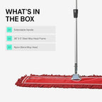36 Inch Red Commercial Dust Mop & Floor Sweeper with Extendable Handle – Mop for Hardwood, Tile, and Concrete Floor Cleaning - Image 4