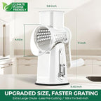 SUSTEAS Rotary Cheese Grater 5 Blades,Kitchen Mandoline Vegetable Slicer - Image 6