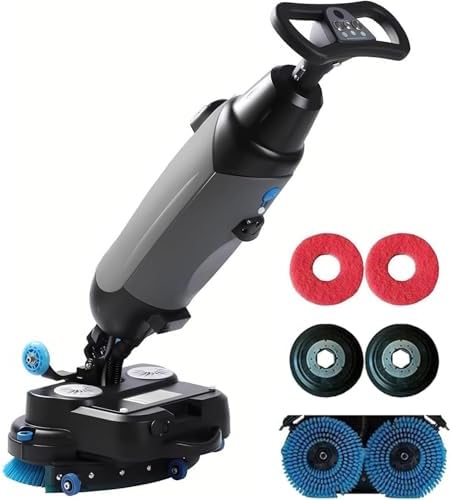 Commercial Floor Scrubber Machine, 17" Walk-behind Dual Brushes & Pads w/Drivers, Buffer Polisher, 13000 sqft/h, for Ceramic Tiles, PVC, Marble, Terrazzo, Wood Flooring (A) by Unknown