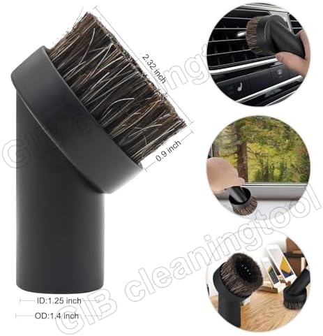 9 Pcs Household Cleaning Vacuum Cleaner Attachments for Shop Vac Accessories - 2 1/2" to 1 1/4" Vacuum Hose Adapter, 1 7/8" to 1" Adapter for Shop Vac, 1 1/4" Vacuum Brush Flexible Crevice Tool - Image 5