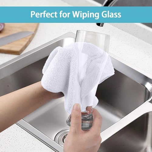 HOMEXCEL White Microfiber Cleaning Cloth 400 Pack, Microfiber Towel for Cars, Lint Free, Scratch-Free, Highly Absorbent, and Cleaning Rags for House, Window and Glass, Cars, TV Screen 11.5 X11.5 inch - Image 5