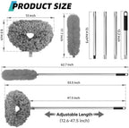 DRQ Ceiling Fan Cleaner Duster with 13-48 in Extension Pole, Grey, 2 Pack - Image 2