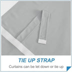 RYB HOME Thick Faux Linen Blended Window Curtains for Bedroom Light Filtering Window Draperies Privacy for Living Room Dinning Home Office, 1 Panel, 26W x 72L Inches, Light Grey - Image 4