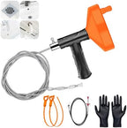 33 Feet Drain Snake Auger, Plumbing Snake Drain Hair Clog Removal Tool, Heavy Duty Toilet Snake Auger, Sink Unclogger Drain Cleaner Tool for Bathroom Kitchen Tub Shower with Gloves by launary