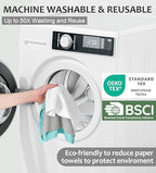 UPSTAR Microfiber Cleaning Cloth, Reusable Paper Towels Rolls, 50 Packs 12x12 inch Cleaning Rags for Washing Dishes, Kitchen, Bathroom, Car, White - Image 6
