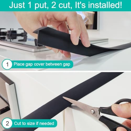 Stove Counter Gap Cover - 30 Inch Silicone Stove Gap Filler 2 Pack Black - Image 5