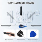 JUSTTOP Windshield Cleaner Tool, Car Interior and Exterior Window Cleaning Kit with Extendable Handle & 4 Reusable Microfiber Pads, Auto Glass Wiper Brush Kit for Car & Home Windows (Blue) - Image 4