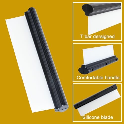 Car Squeegee,12 inch Silicone Automotive Water Wiper for Drying,Flexible Auto T-Bar Water Blade for Car,Windshield,Glass,Window,Bathroom (Black) - Image 4