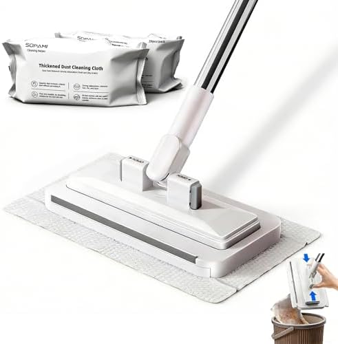 SOPAMI Disposable Snap Grip MiniMop Sweep for Wall Cleaner Pet Hair Removal by Sopami