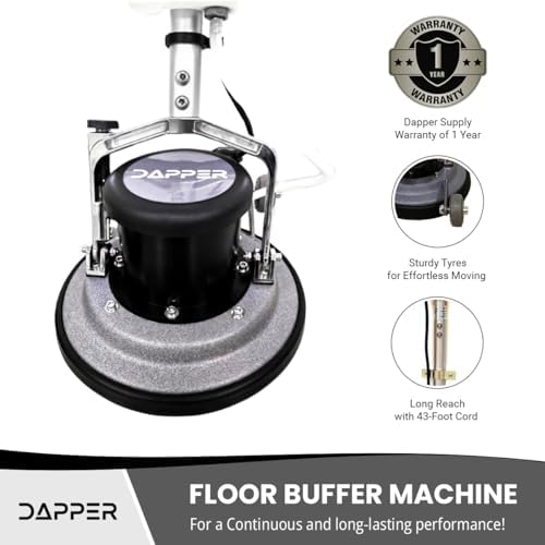 13" Heavy-duty Multi-Functional Floor Buffer Polisher Machine - Clean, Buff, Scrubb and Polish with Ease! Ideal for Carpets Too! Includes Optional Solution Tank, 2 Brushes and 3 Scouring Pads - Image 4