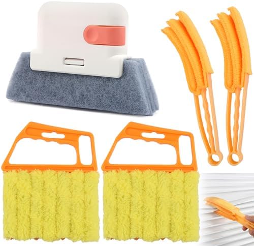 5 Pack Window Blind Cleaner Kit, Washable Microfiber Blind Cleaning Tool with Air Vent Cleaner, Window Track Cleaning Brush, Dust Cleaner for Window Blinds, Air Vents, Tracks & Fans - Image 2