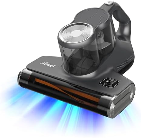 Rosewill Mattress Vacuum Cleaner: 450W 16Kpa Strong Suction, 253.7nm UV-C Light, Ultrasonic & High Heating Tech, Dual Dust Cup, Corded - Metallic Grey by RosewillInc
