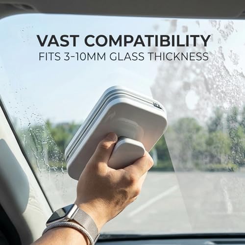 Magnetic Windshield Cleaner Tool, Double-Sided Window Cleaner with Anti-Lost Lanyard, Strong Magnet Cleaning Wiper for 3-10mm Glass, Universal Glass Scraping for Car and Household Windows - Image 5