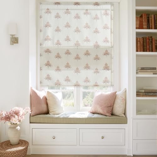 StangH Linen Cordless Floral Roman Shades, W30 x L72, 1 Panel by StangH