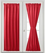 Hiasan French Door Curtains Semi Sheer, Red, 52W x 72L, 1 Panel - Image 2