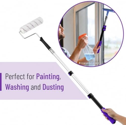 Bates- Telescopic Extension Pole, 3 Ft, Aluminum Alloy, Sturdy Multi-Purpose Extension Pole with Flip-Lock Design for Painting, Dusting and Cleaning - Image 4