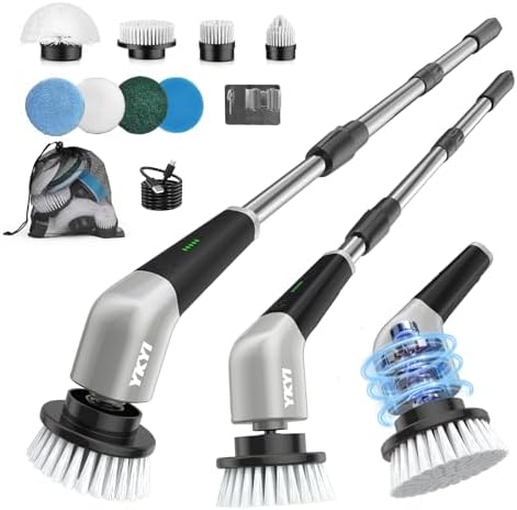YKYI Electric Spin Scrubber, Cordless Power Cleaning Brush with Long Handle by YKYISmartHomeLife