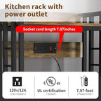 SIREDEEP Bakers Rack with Power Outlet ，4-Tier Kitchen Baker's Rack,Microwave Stand with Storage Suitable for Kitchen, Living Room, Dinning Room，Coffee Bar(Rustic Brown) - Image 6
