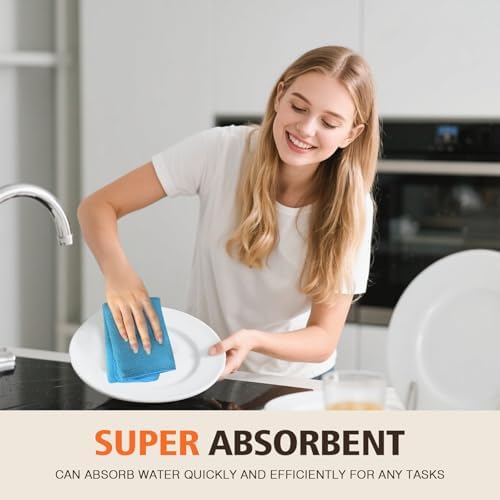 KinHwa Dish Cloths for Washing Dishes with Scrub Side, Microfiber Dish Rags - Image 2