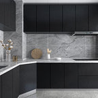 CRE8TIVE 24"x354" Brushed Black Stainless Steel Contact Paper Wide Thick Black Wallpaper Peel and Stick Waterproof Removable Self Adhesive Metallic Vinyl Paper for Kitchen Appliances Dishwasher Fridge - Image 4