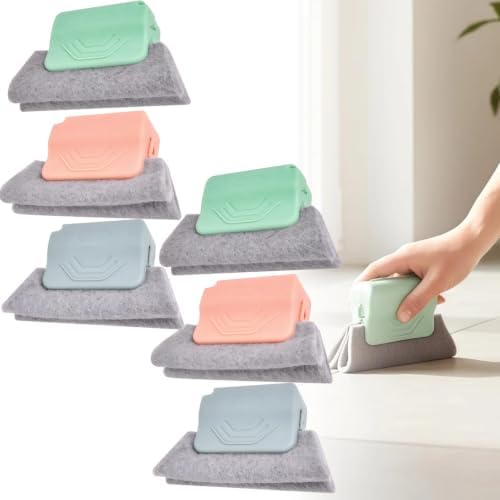 Magic Window Track Cleaner, Handheld Groove Cleaner Tool with Double-Sided Brush & Replaceable Sponge, Gap Cleaning Brush for Window Tracks, Sliding Door Rails, Tile Grout, Car Air Vents (6 Pack) by Unknown