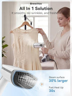 Handheld Steamer for Clothes, 5000Pa Suction Vacuum Steamer & Iron for Garment Grip, Wrinkle Remove, 12 Oz Large Tank, Travel Dual Voltage - Image 3