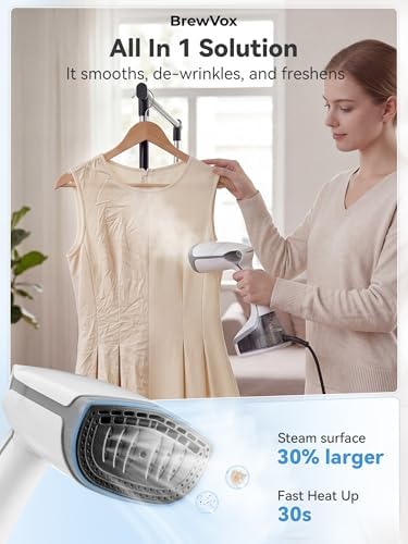 Handheld Steamer for Clothes, 5000Pa Suction Vacuum Steamer & Iron for Garment Grip, Wrinkle Remove, 12 Oz Large Tank, Travel Dual Voltage - Image 3