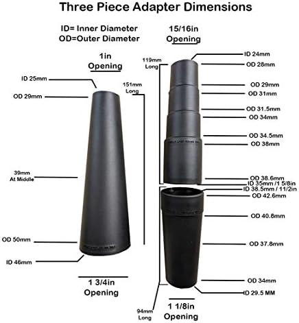 TDVS Long Dryer Lint Vacuum Attachment | Universal Crevice Tool 40 inches | Clean Under Refrigerator | Fits Hoses up to 1 3/4 inches 3 Adapters Included - Image 3