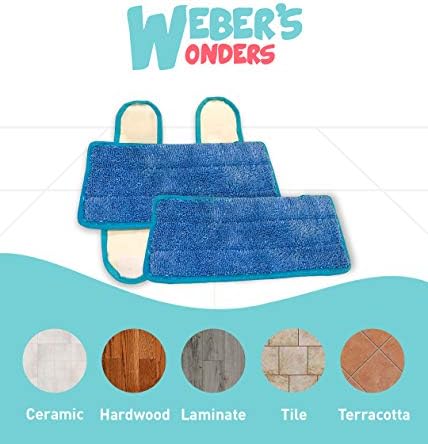 Weber's Wonders Set of 2 Microfiber Weber’s Wonders Prime Mop Pads - Washable - Reusable - Durable - Works with Swiffer and ReadyMop Heads - Image 5